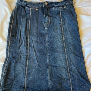 Blue denim jean skirt